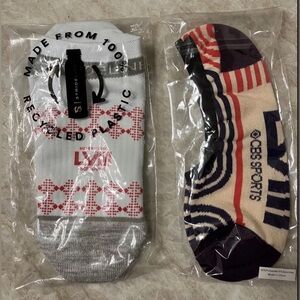 2 Pair Super Bowl LVIII CBS Sports Socks One Size 1x No Show 1x Low Cut